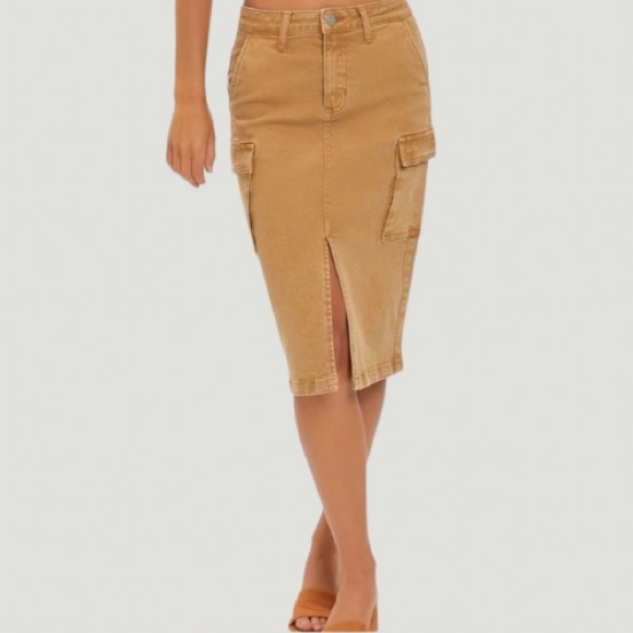 NEW HIGH RISE MIDI CARGO
SKIRT MOCHA - Picture 3 of 7